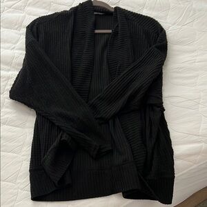 Socialite Black Ribbed Cardigan